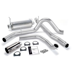 Ford Excursion Performance Exhaust - Single Exit - Banks Power - Monster Exhaust System + Turbo Back + Stainless Steel - Chrome - `00-`03